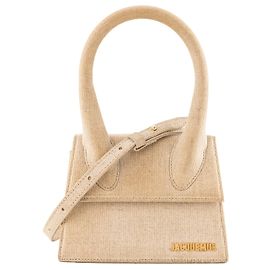 JACQUEMUS - Borsa a tracolla Jacquemus Chiquito media in tela beige