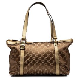 Brown Gucci GG Nylon Abbey D Ring Tote