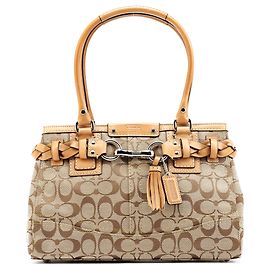 Coach Borsa Tote Hamptons Signature Beige Tan F15665