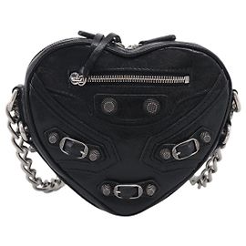 Balenciaga Le Cagole Giant Studs Heart Chain Leather Mini