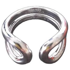 Anillo Hermès Lima Modelo Pequeño Plata Talla 56
