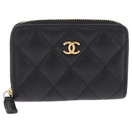 Monedero Chanel CC Zip Quilted Caviar Small