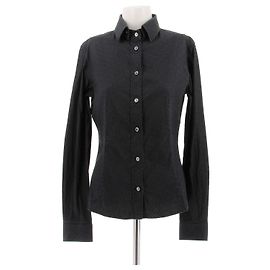 Dolce & Gabbana Graues Hemd mit Monogramm