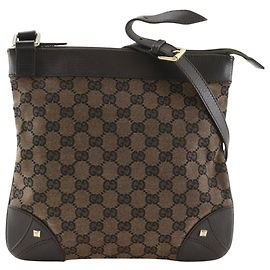 Borsa a tracolla Gucci in tela GG marrone