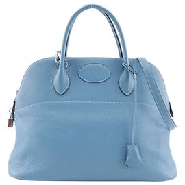 Hermès Bolso Hermes Bolide 35 en cuero Blue Jean