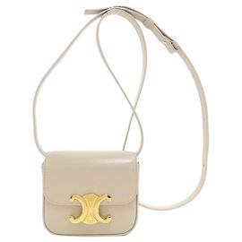 Céline Bolso de hombro Celine Mini Claude en piel de becerro gris claro