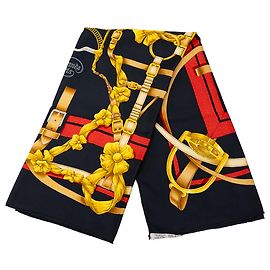 Foulard di seta Hermès Black Grand Manege 90