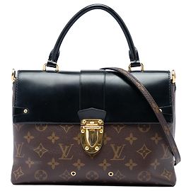 Bolsa Satchel Louis Vuitton Brown Monogram One Handle Flap MM