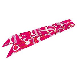 Twilly in seta Hermès Pink Panoplie Equestre