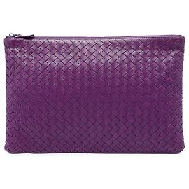 Clutch Bottega Veneta de Nappa Intrecciato púrpura