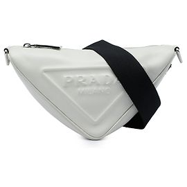 Prada White Grace Lux Triangle Crossbody