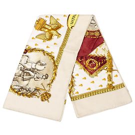 Hermès Napoleon Seidentuch Weiß 90