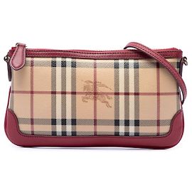 Burberry Beige Haymarket Check Coated Canvas Peyton Crossbody