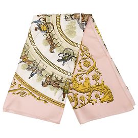 Foulard di seta Hermès Pink La Promenade de Longchamps 90