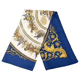 Foulard di seta Hermès Blue La Promenade de Longchamps 90