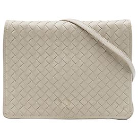 Borsa a tracolla con patta Bottega Veneta in Nappa Intrecciato marrone