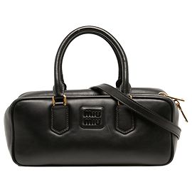 Miu Miu Arcadie Satchel aus schwarzem Leder