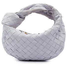 Bottega Veneta Mini Jodie Intrecciato in camoscio viola