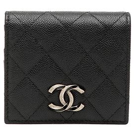 Portafoglio Chanel Coco Mark Matelasse Caviarskin con strass