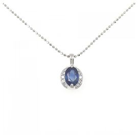 Autre Marque Collana in PT900 Zaffiro e Diamante