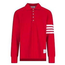 Thom Browne Piqué-Poloshirt mit langen Ärmeln