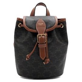 Céline Mochila Mini Polco para Mulher em Lona Triomphe Tan