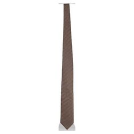 Tom Ford Mini Grid Silk Tie Dark Brown