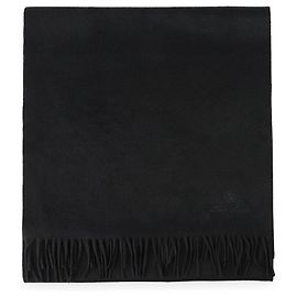 Loro Piana Sciarpa in cashmere con logo Unisex con frange (Black)