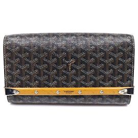 Clutch Monte Carlo PM in tela Goyardine nera