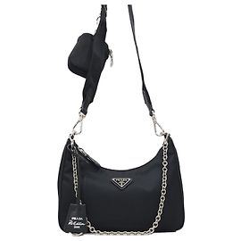 Prada Re-Edition Nylon Schultertasche Crossbody Schwarz