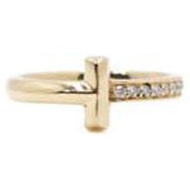 Tiffany & Co Anel de Ouro Amarelo com Diamante Carat Tamanho