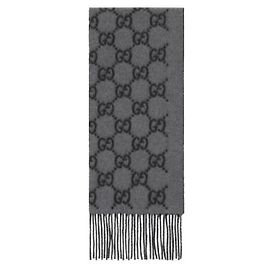 Gucci Kaschmir Schal Dunkelgrau Schwarz