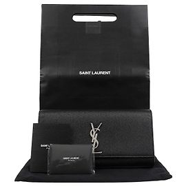 Autre Marque Leather Silver-tone Clutch Black
