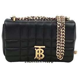 Burberry Mini Sac Roll en Cuir Matelassé Black