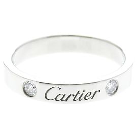 Cartier C de Cartier Platinum Band Ring with Diamond