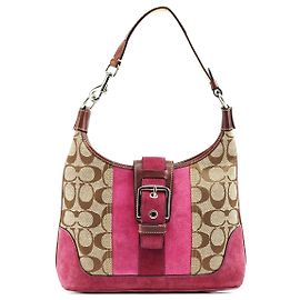 Coach Borsa a tracolla Soho Hobo in camoscio Pink Beige 7053