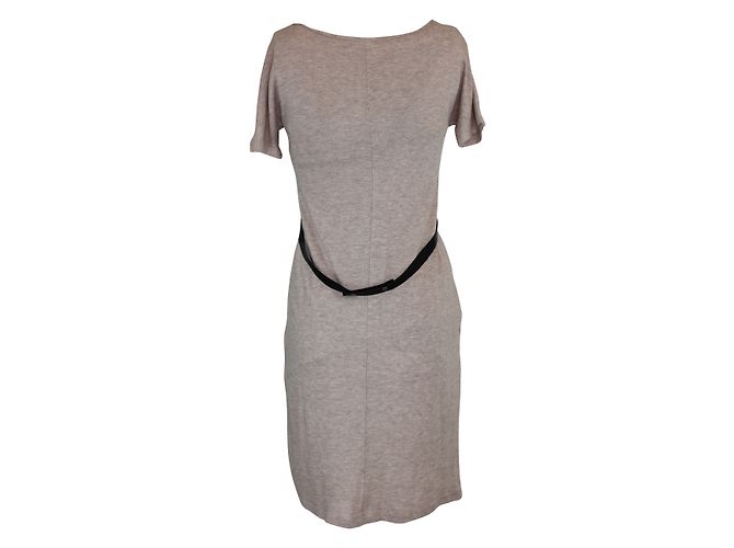 Les Petites Beige Kleid mit schwarzem Gürtel - Ansicht 3