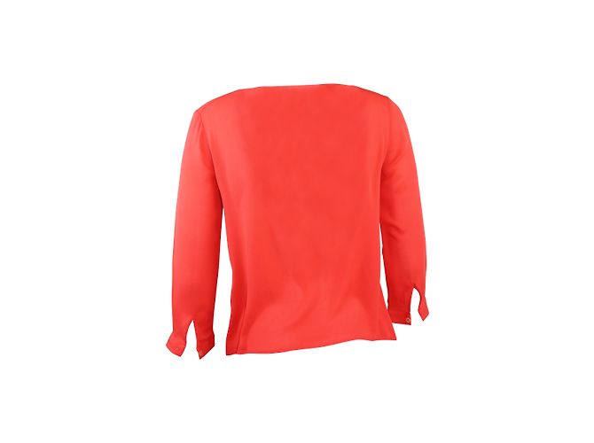 Blusa de seda Tara Jarmon naranja coral - vista 2