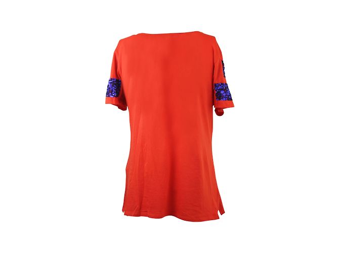 Camicia Claudie Pierlot rossa in cotone con paillettes blu - vista 2