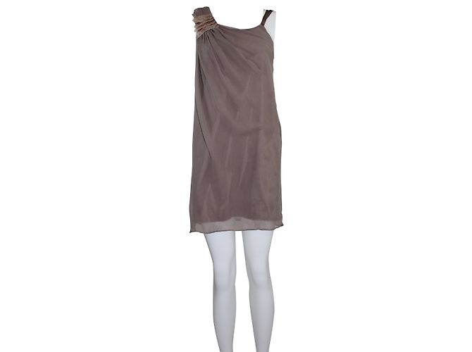 Vestido de seda Les Petites Taupe - vista 3