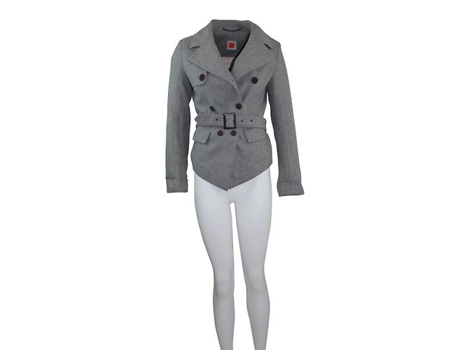 Hugo Boss Grey Wool Jacket with Belt - view 2