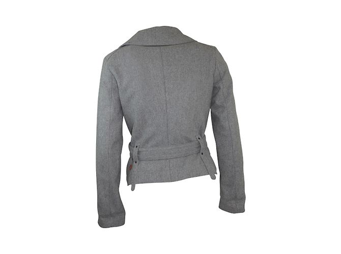 Hugo Boss Grey Wool Jacket with Belt - view 3