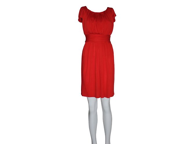 Tara Jarmon Rotes Viscose Kleid Größe 36 - Ansicht 2