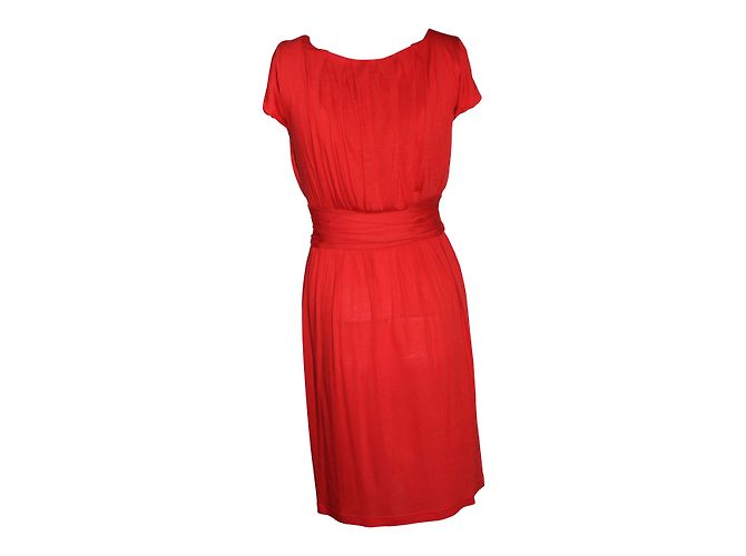 Tara Jarmon Rotes Viscose Kleid Größe 36 - Ansicht 3