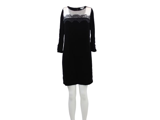 Abito in velluto e pizzo nero Claudie Pierlot - vista 2