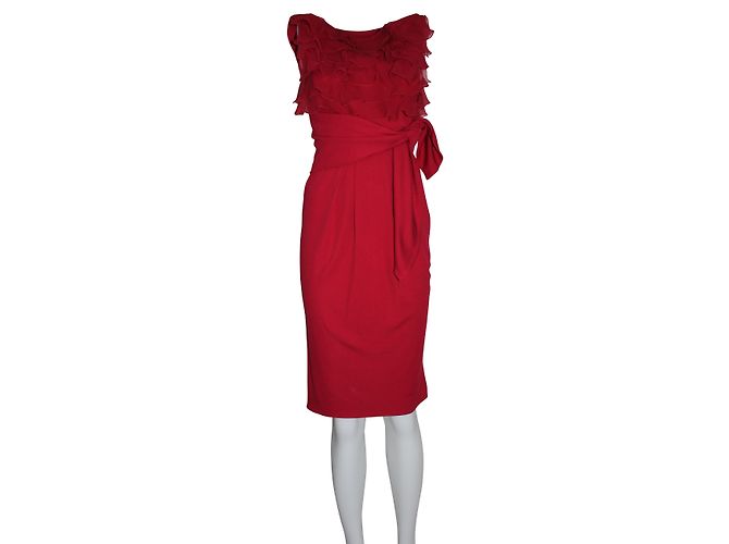 Vestido de seda Giambattista Valli rojo - vista 2