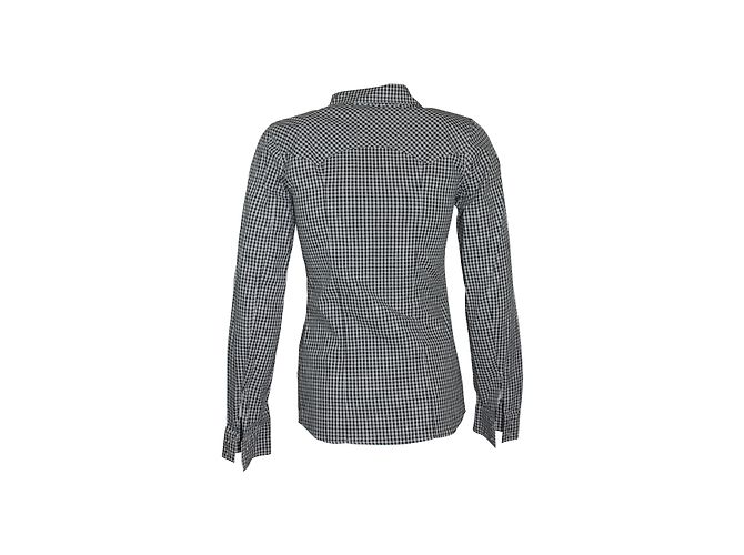 Camisa de cuadros Agnès b. de algodón blanco y negro - vista 2