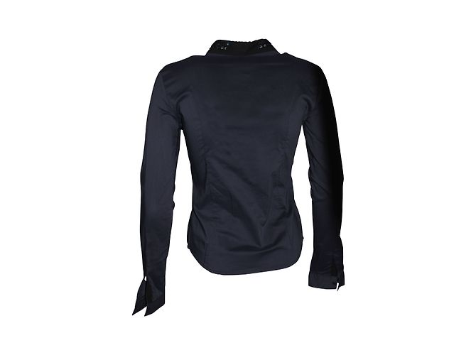 Camicia Maje Blu Scuro con Applicazioni sul Collo - vista 2