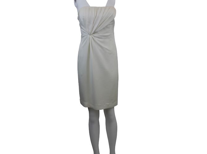 Vestido Forum sem alças branco drapeado - vista 2