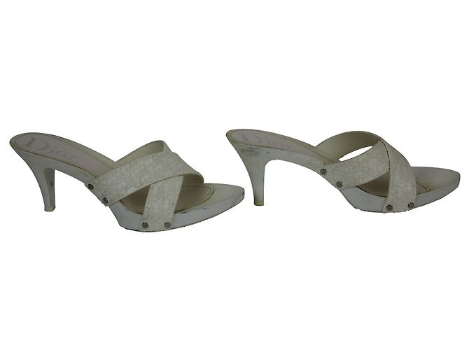 Christian Dior Gummimules Eggshell Aus weiß - Ansicht 3